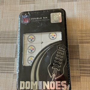 T.J.Maxx Black Tin Dominoes Set with White Tiles